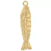 Pendente a forma di pesce 32,5x7 mm - Dorato con oro fino x1