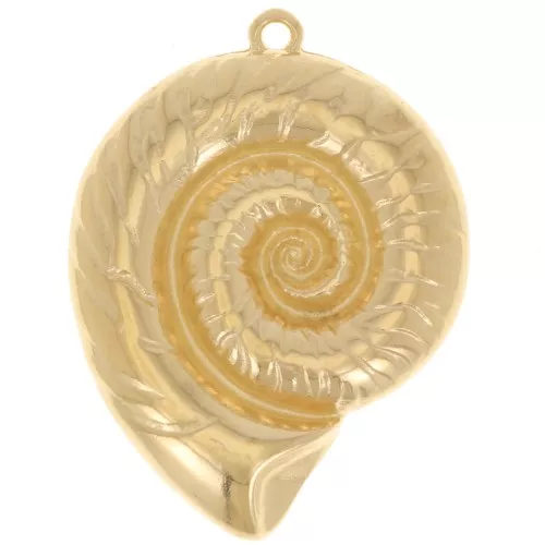 Pendente a forma di conchiglia 38x29 mm - Dorato con oro fino x1