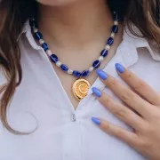 Pendente a forma di conchiglia 38x29 mm - Dorato con oro fino x1