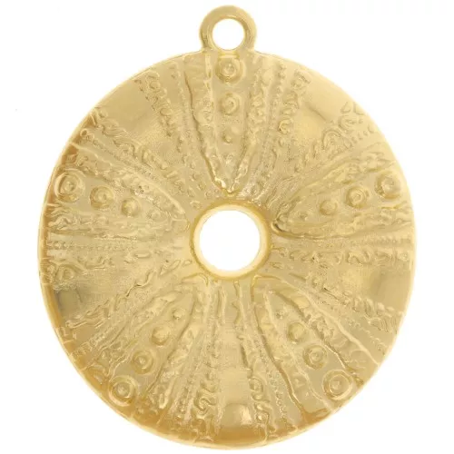 Pendente a forma di riccio di mare lavorato da 41 mm - Dorato con oro fino x1