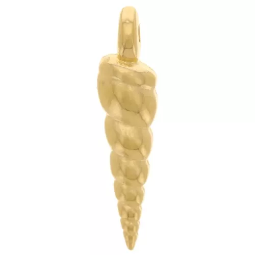 Ciondolo conchiglia 19x5 mm - Dorato in oro fino x1