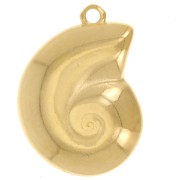 Pendente a forma di conchiglia 26x19 mm - Dorato con oro fino x1|raw }}