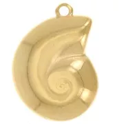 Pendente a forma di conchiglia 26x19 mm - Dorato con oro fino x1