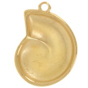 Pendente a forma di conchiglia 26x19 mm - Dorato con oro fino x1