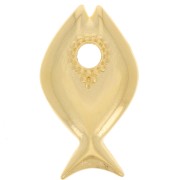Pendente a forma di pesce 22x13 mm - Dorato con oro fino x1