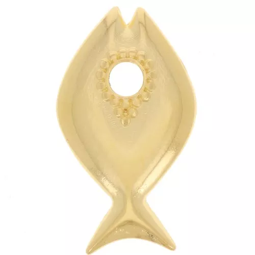 Pendente a forma di pesce 22x13 mm - Dorato con oro fino x1
