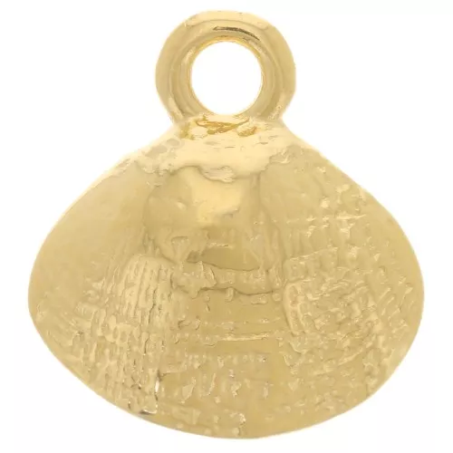 Ciondolo conchiglia 12,5x11 mm - Dorato in oro fino x1