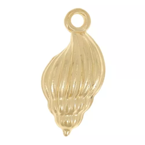 Ciondolo conchiglia 19x9 mm - Dorato in oro fino x1