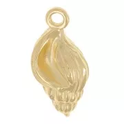 Ciondolo conchiglia 19x9 mm - Dorato in oro fino x1