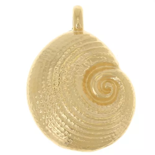 Ciondolo conchiglia 23x17 mm - Dorato in oro fino x1