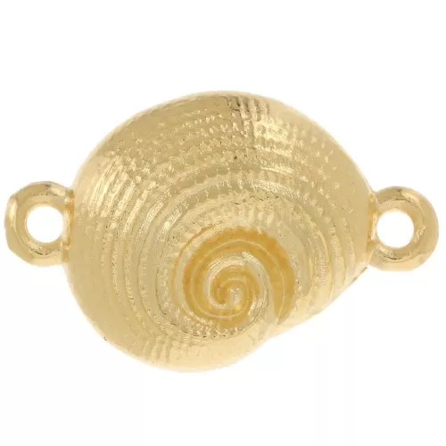 Distanziatore conchiglia 19,5x12 mm - Dorato con oro fino x1