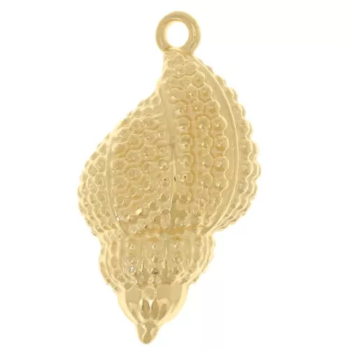 Pendente a forma di conchiglia 30x17 mm - Dorato con oro fino x1