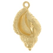 Pendente a forma di conchiglia 30x17 mm - Dorato con oro fino x1