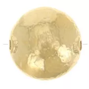 Perla limone da 13 mm con resina epossidica - Dorata con oro fino - Verde x1