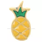 Perla ananas 14x8 mm in resina epossidica - dorato oro fino - Giallo x1