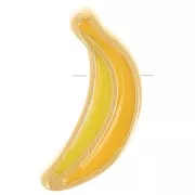 Perla banana 14,5x9 mm con resina epossidica - Dorata con oro fino - Giallo x1