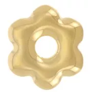 Pendente fiore 12 mm - Dorato in oro fino x1