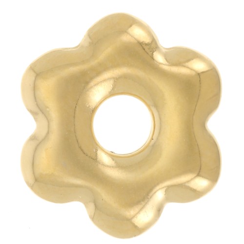 Pendente fiore 12 mm - Dorato in oro fino x1