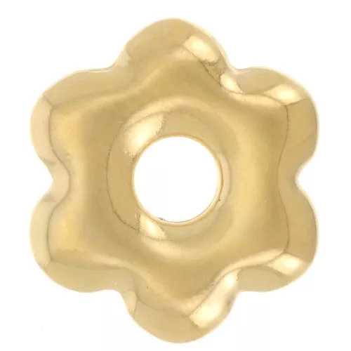 Pendente fiore 12 mm - Dorato in oro fino x1