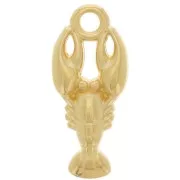 Ciondolo aragosta 18x8 mm - Dorato con oro fino x1