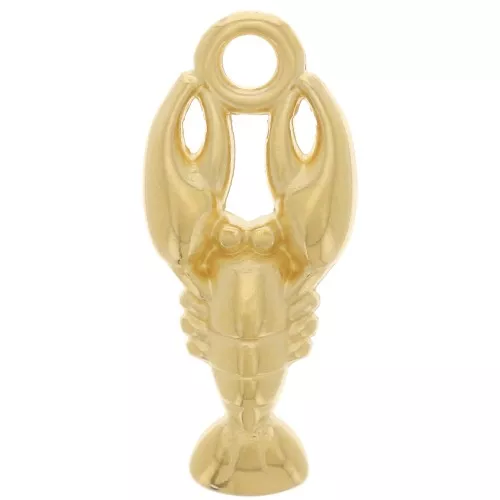 Ciondolo aragosta 18x8 mm - Dorato con oro fino x1