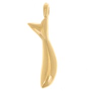 Ciondolo a forma di pesce 20x5 mm in resina epossidica - Dorato in oro fino - Bianco x1