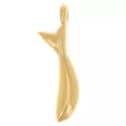 Ciondolo a forma di pesce 20x5 mm in resina epossidica - Dorato in oro fino - Bianco x1