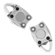 Chiusura magnetica ovale - 16x7 mm - Placcatura argento antico x1