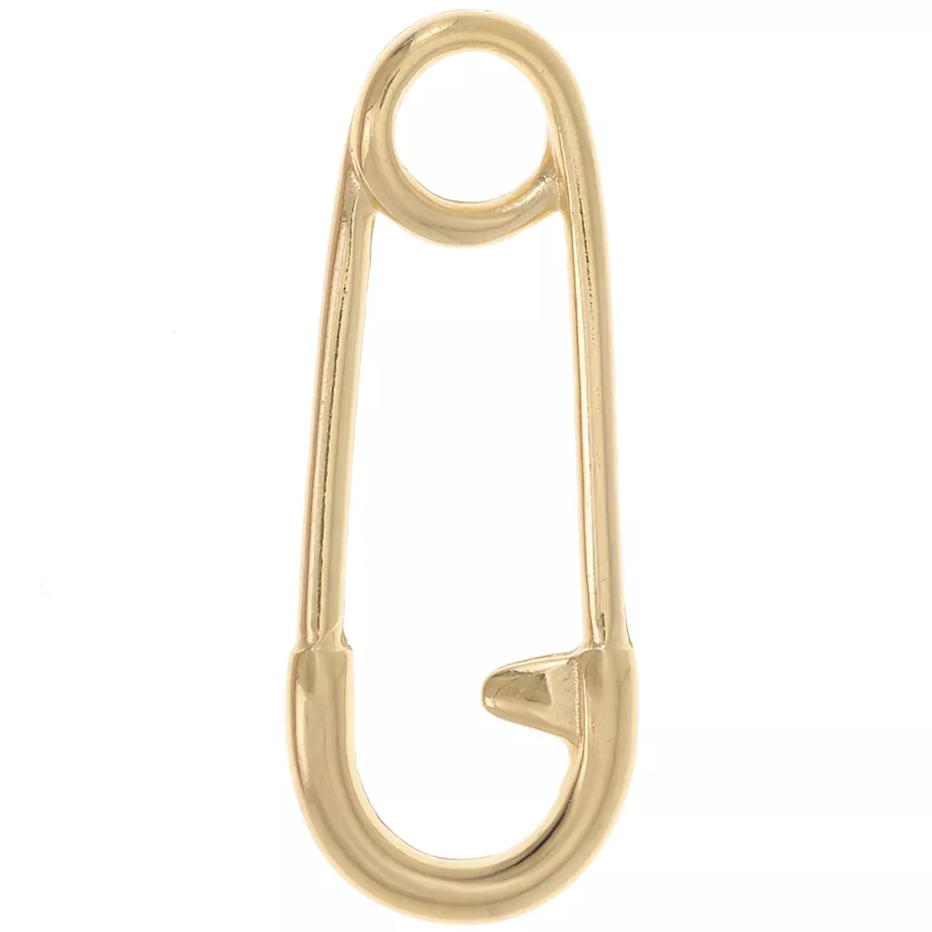 Pendente spilla da balia 23,5x9 mm - Dorato con oro fino x1 - Perles & Co