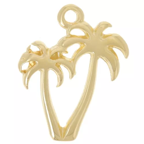Ciondolo doppia palma 19x15 mm - Dorato con oro fino x1