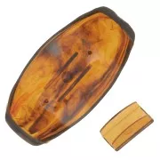 Accessorio per capelli - per scrunchie elasticizzato - 52x28 mm in resina - Ambra marmorizzata