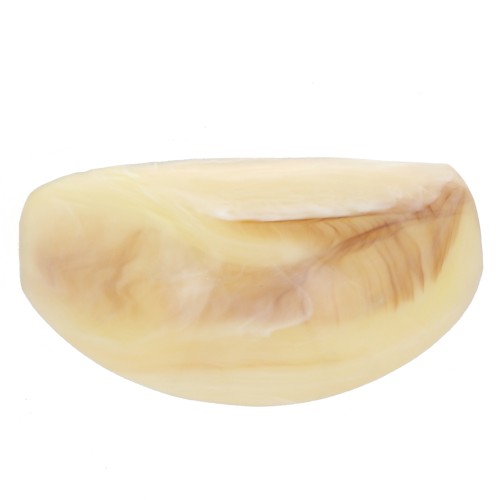 Accessorio per capelli - per scrunchie elastico - 52x28 mm in resina - Avorio marmorizzato