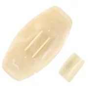 Accessorio per capelli - per scrunchie elastico - 52x28 mm in resina - Avorio marmorizzato