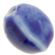 Perline ovali in ceramica 13x9 mm - Blu navy - Blu marmorizzato x10|raw }}