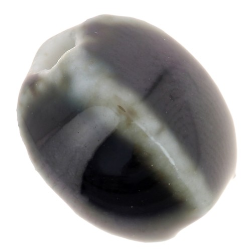 Perline ovali in ceramica 13x9 mm - Marrone scuro marmorizzato x10