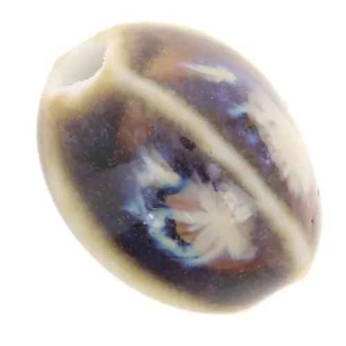 Perline ovali in ceramica 13x9 mm - Marrone - Blu - Beige marblex10