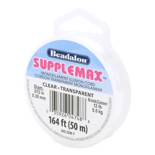 Filo di nylon invisibile - Cordoncino per illusioni Supplemax 0,30 mm - Bianco x50m