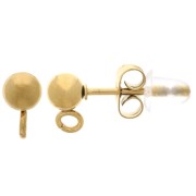 Orecchini a sfera da 4 mm con anello aperto - Acciaio inossidabile 304L Dorato x2|raw }}