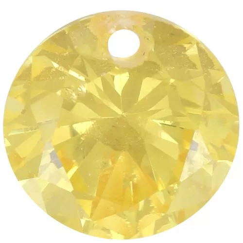Pendente rotondo in ossido di zirconio da 6 mm - Giallo x1