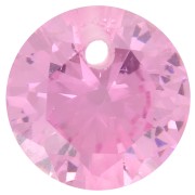 Pendente rotondo in ossido di zirconio da 6 mm - Rosa x1