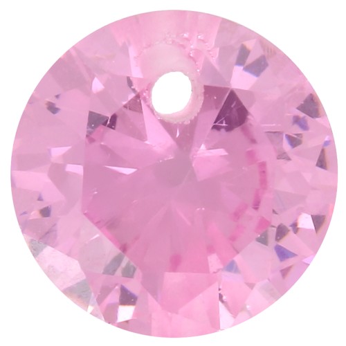 Pendente rotondo in ossido di zirconio da 6 mm - Rosa x1