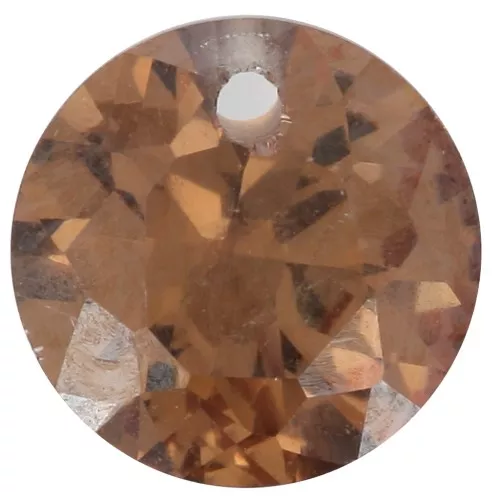 Pendente rotondo in ossido di zirconio da 6 mm - Marrone chiaro x1