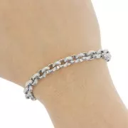 Catena maglia testurizzata Jaseron 7 mm - Acciaio inox 304 x50cm