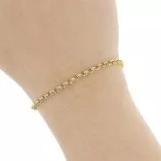 Catena maglia Jaseron da 3,5 mm - Acciaio inossidabile 316L Dorato x50cm