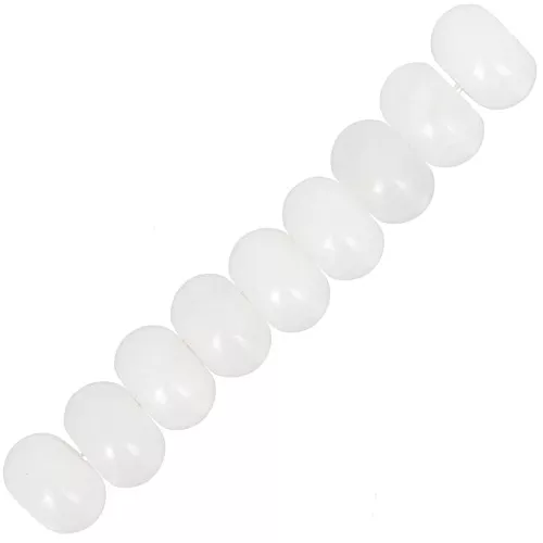 Perle rondelle Heishi 8x5 mm Pietra semipreziosa - Bianca x15