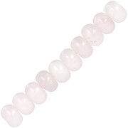 Perle rondelle Heishi 8x5 mm pietra semipreziosa - Quarzo rosa x15