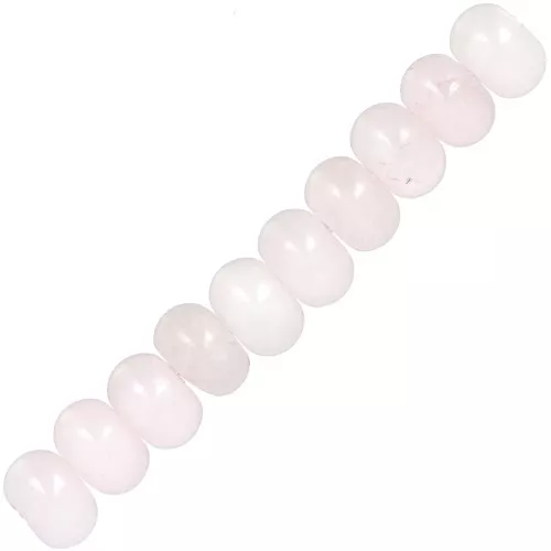 Perle rondelle Heishi 8x5 mm pietra semipreziosa - Quarzo rosa x15