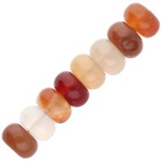 Perla Heishi a forma di dischetto 8,5x5 mm in pietra semipreziosa - Agata rossa x15