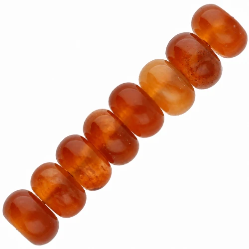 Perla Heishi a forma di dischetto 8,5x5 mm in pietra semipreziosa - Agata rossa x15