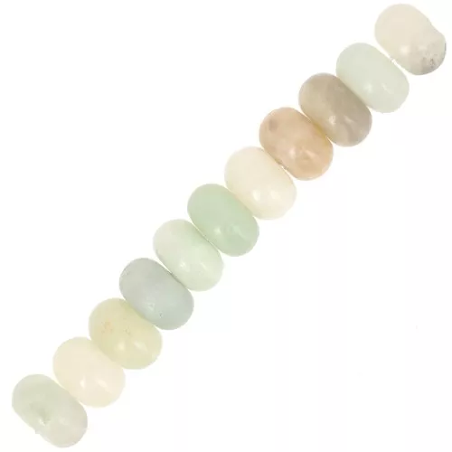 Perle rondelle Heishi 8x5 mm pietra semipreziosa - Amazzonite x15